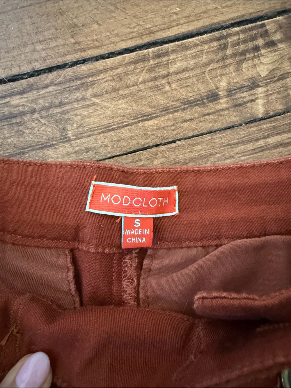 ModCloth Rust High-Waist Button-Front Shorts - Picture 2 of 3